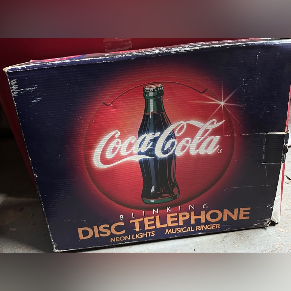 Brand New Coca Cola - Blinking Disc Telephone Neon Lights and music- Vintage
